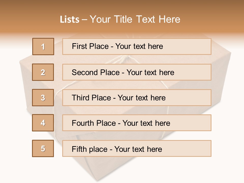 A Brown Box With A Brown String Tied Around It PowerPoint Template