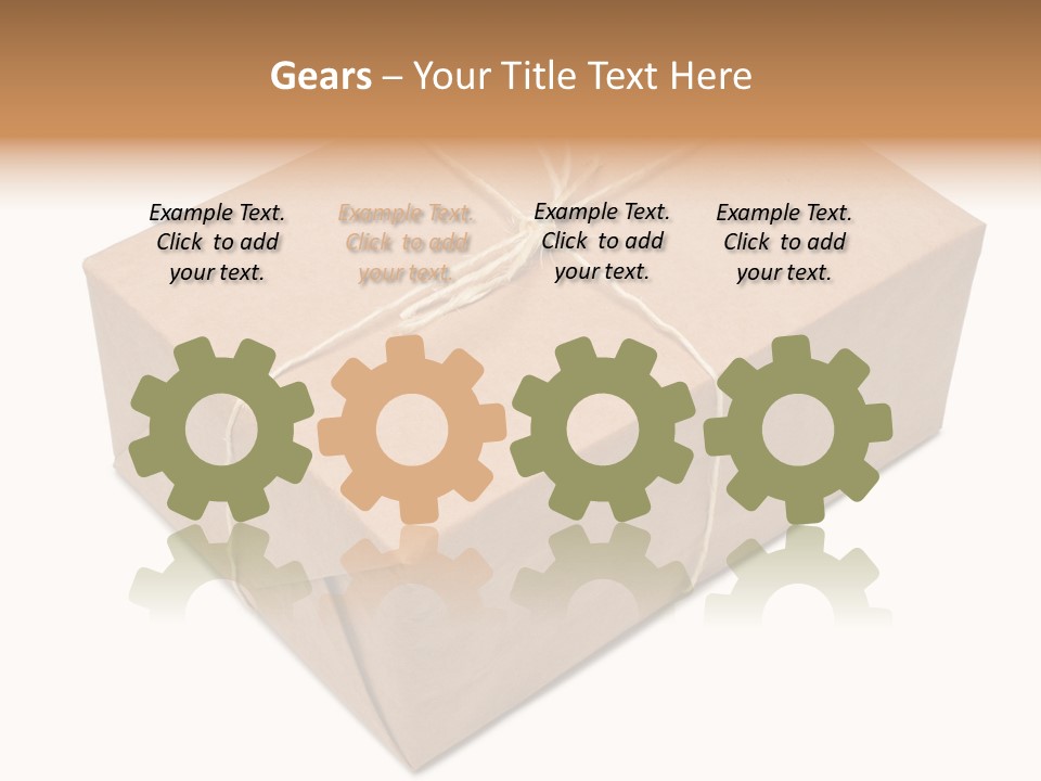 A Brown Box With A Brown String Tied Around It PowerPoint Template