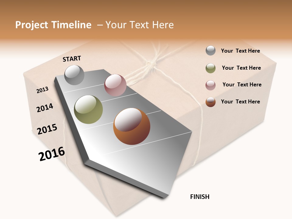 A Brown Box With A Brown String Tied Around It PowerPoint Template