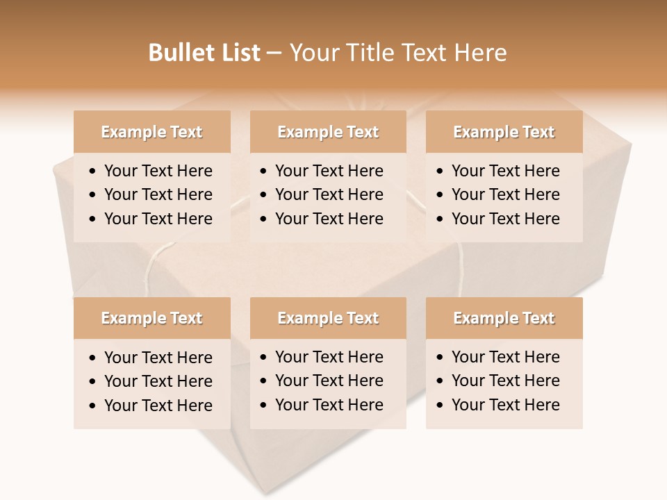 A Brown Box With A Brown String Tied Around It PowerPoint Template