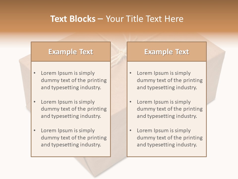 A Brown Box With A Brown String Tied Around It PowerPoint Template