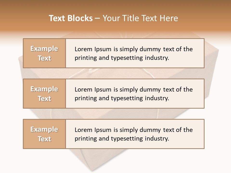 A Brown Box With A Brown String Tied Around It PowerPoint Template