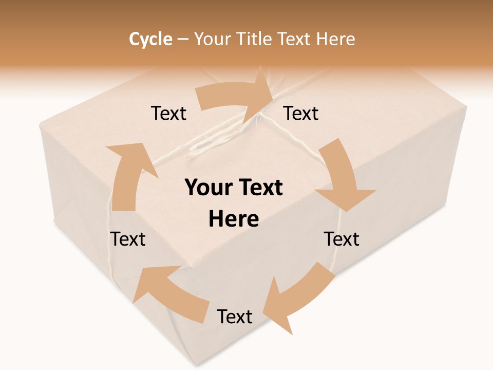 A Brown Box With A Brown String Tied Around It PowerPoint Template