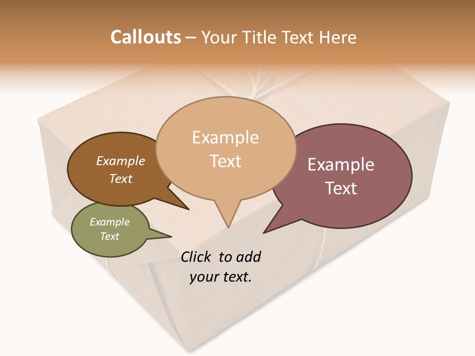 A Brown Box With A Brown String Tied Around It PowerPoint Template