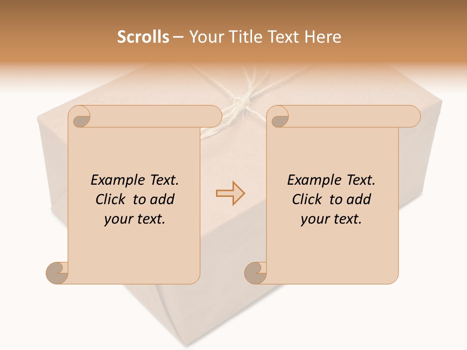 A Brown Box With A Brown String Tied Around It PowerPoint Template