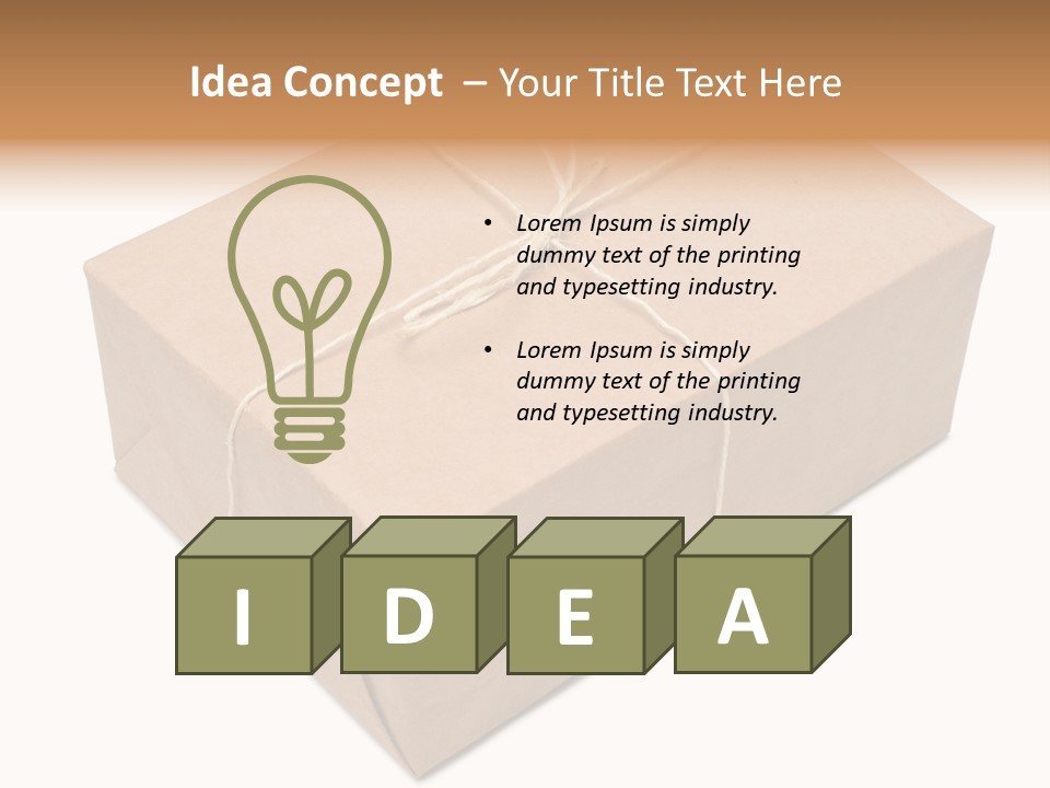 A Brown Box With A Brown String Tied Around It PowerPoint Template