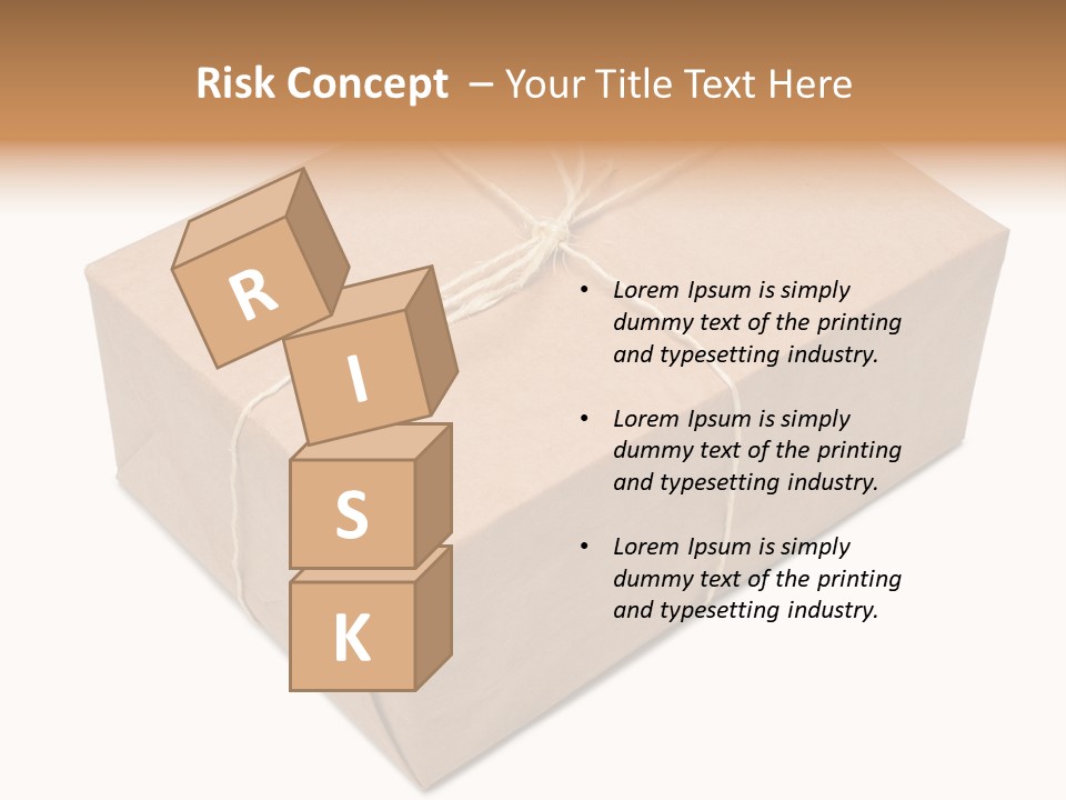 A Brown Box With A Brown String Tied Around It PowerPoint Template