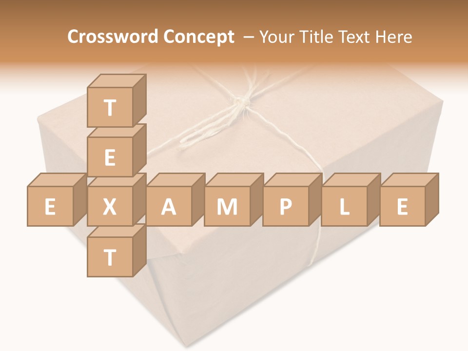 A Brown Box With A Brown String Tied Around It PowerPoint Template