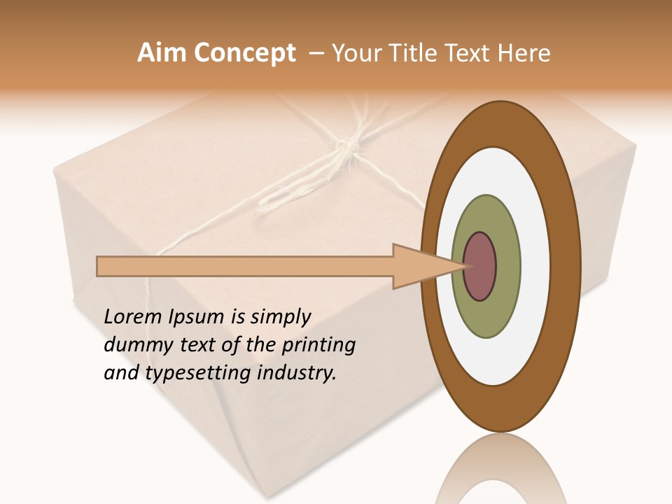 A Brown Box With A Brown String Tied Around It PowerPoint Template