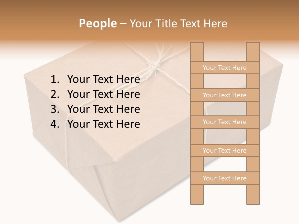A Brown Box With A Brown String Tied Around It PowerPoint Template