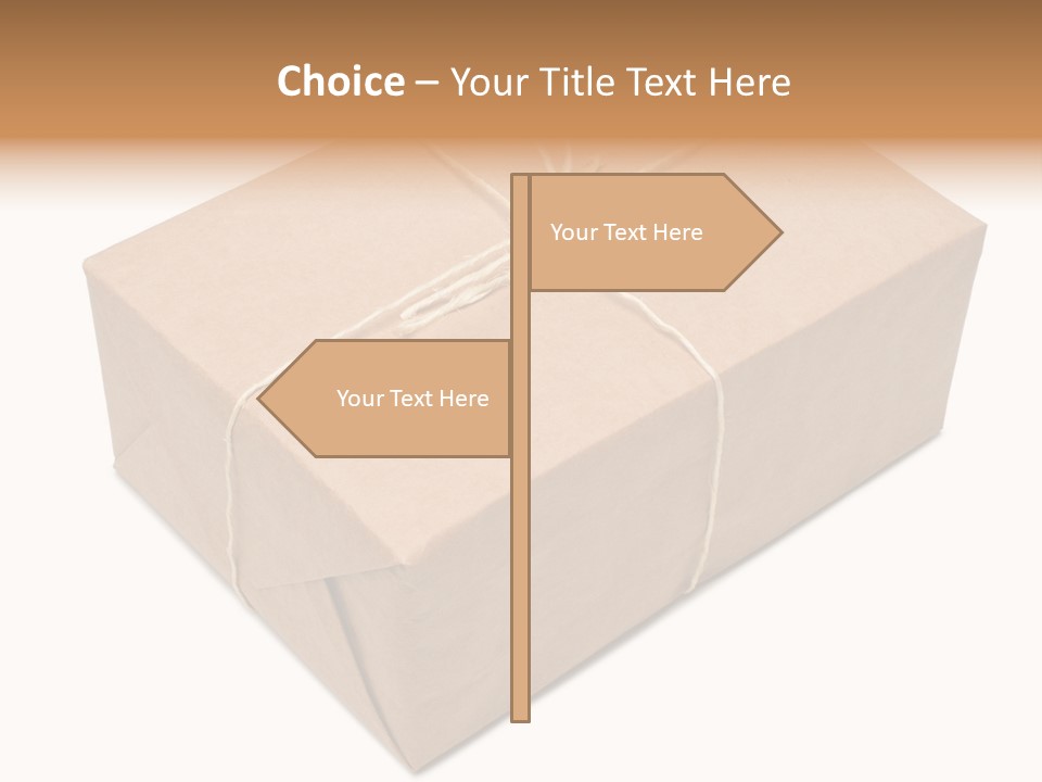 A Brown Box With A Brown String Tied Around It PowerPoint Template