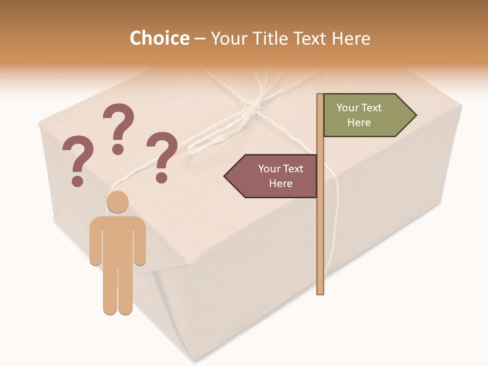 A Brown Box With A Brown String Tied Around It PowerPoint Template