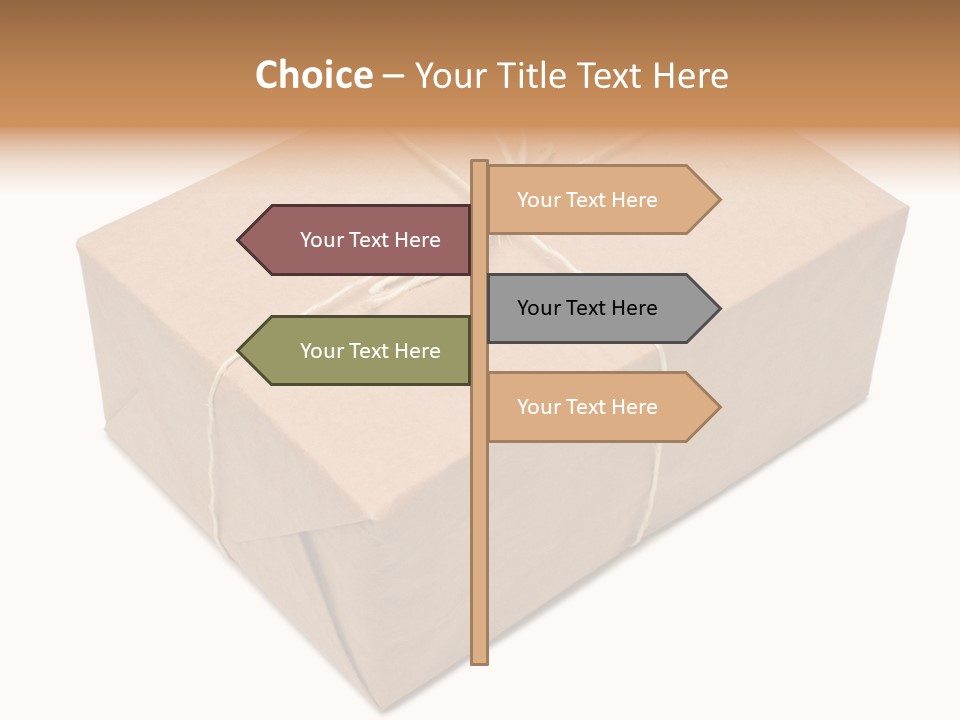 A Brown Box With A Brown String Tied Around It PowerPoint Template