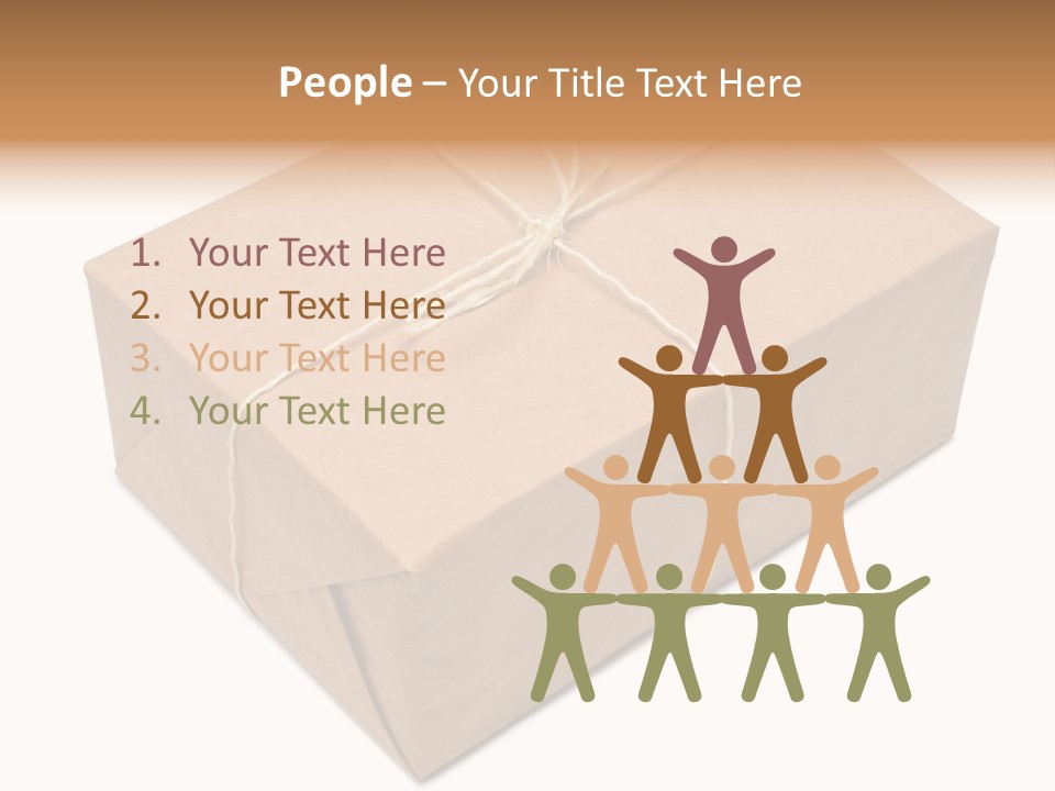 A Brown Box With A Brown String Tied Around It PowerPoint Template