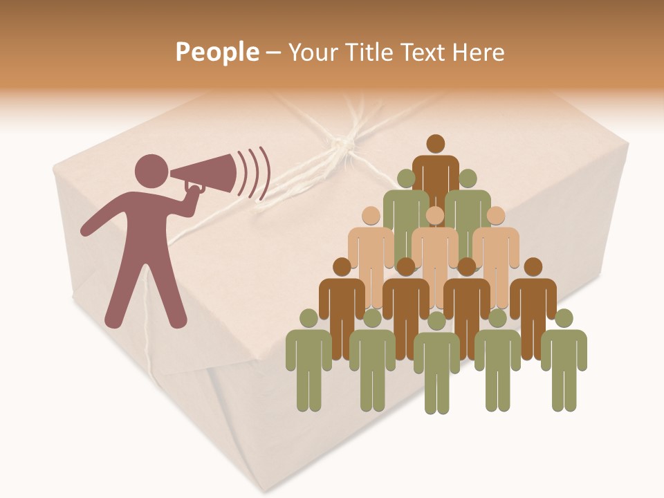 A Brown Box With A Brown String Tied Around It PowerPoint Template
