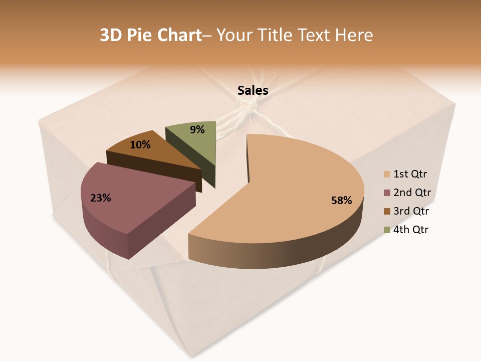 A Brown Box With A Brown String Tied Around It PowerPoint Template