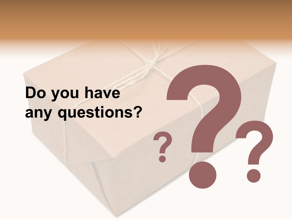A Brown Box With A Brown String Tied Around It PowerPoint Template