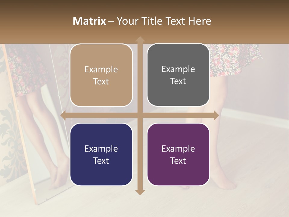A Woman Standing In Front Of A Mirror PowerPoint Template