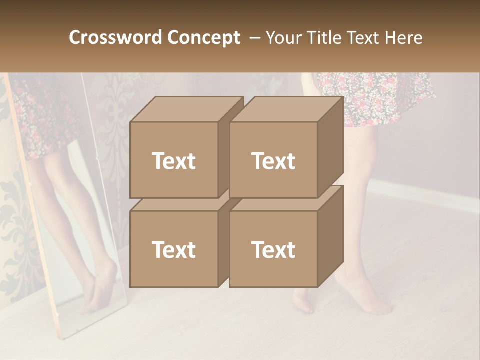 A Woman Standing In Front Of A Mirror PowerPoint Template