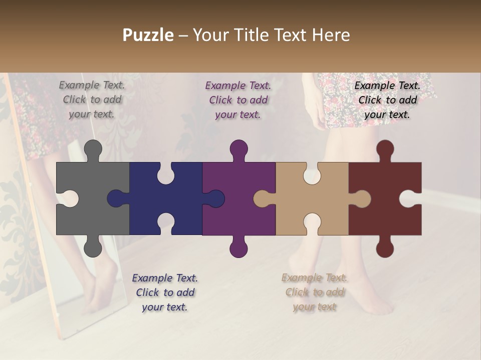 A Woman Standing In Front Of A Mirror PowerPoint Template