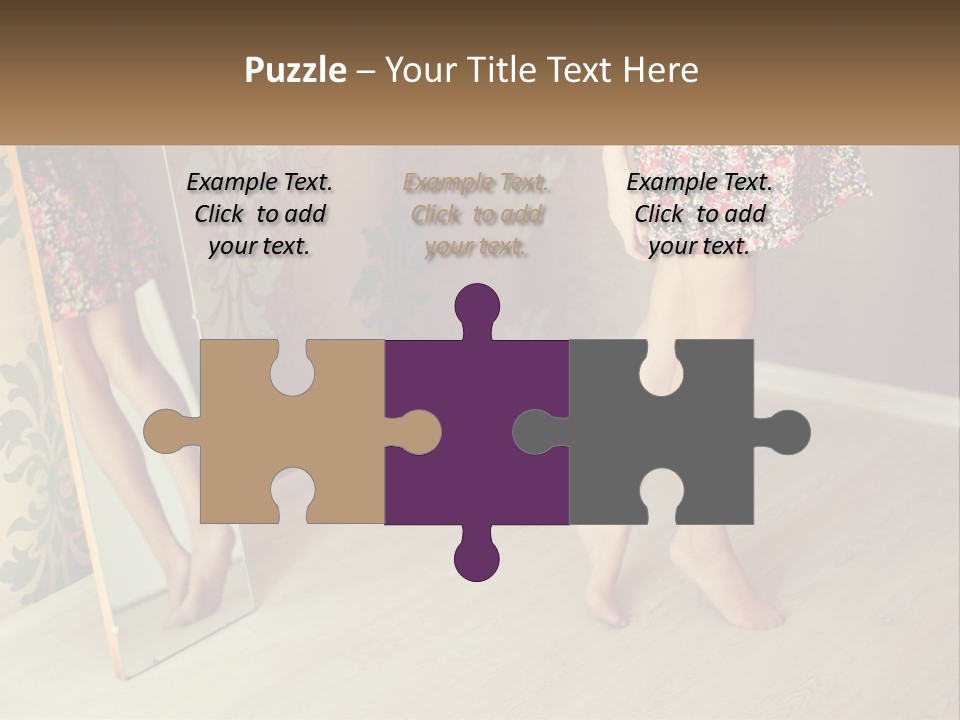 A Woman Standing In Front Of A Mirror PowerPoint Template