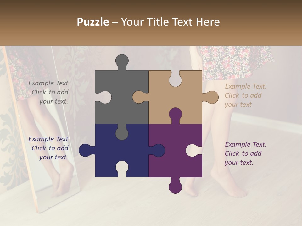 A Woman Standing In Front Of A Mirror PowerPoint Template