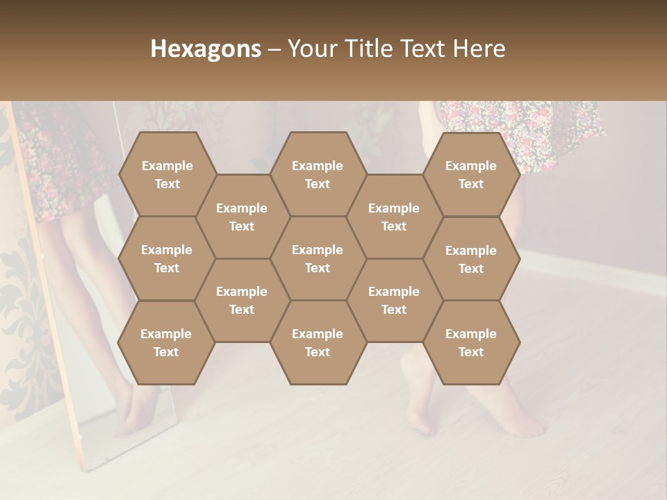 A Woman Standing In Front Of A Mirror PowerPoint Template