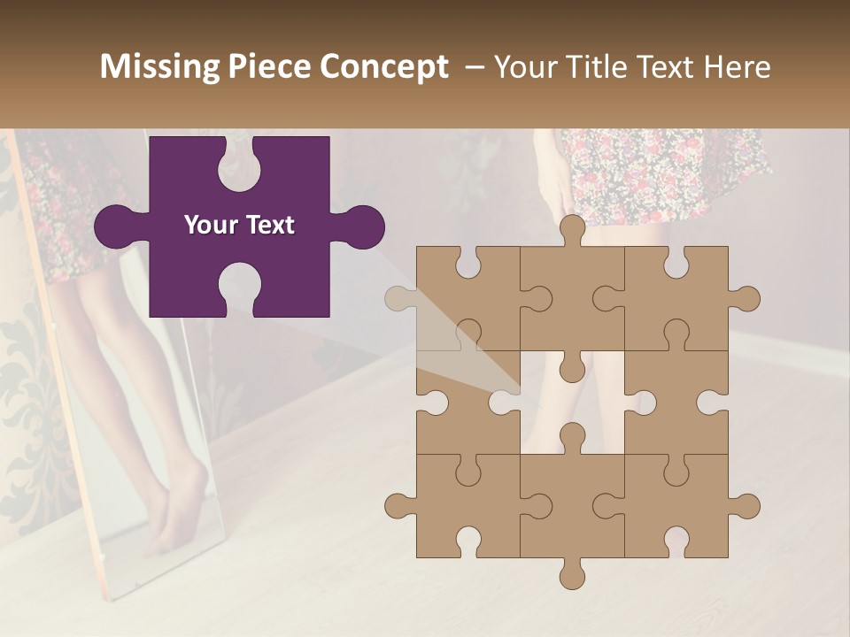 A Woman Standing In Front Of A Mirror PowerPoint Template
