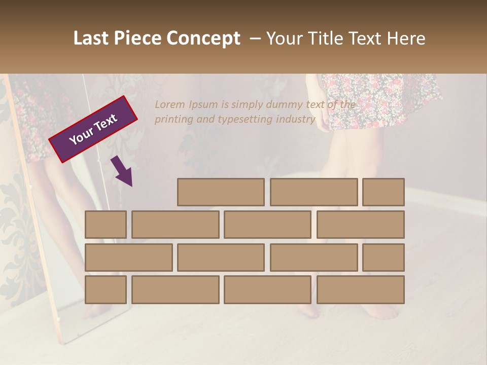 A Woman Standing In Front Of A Mirror PowerPoint Template