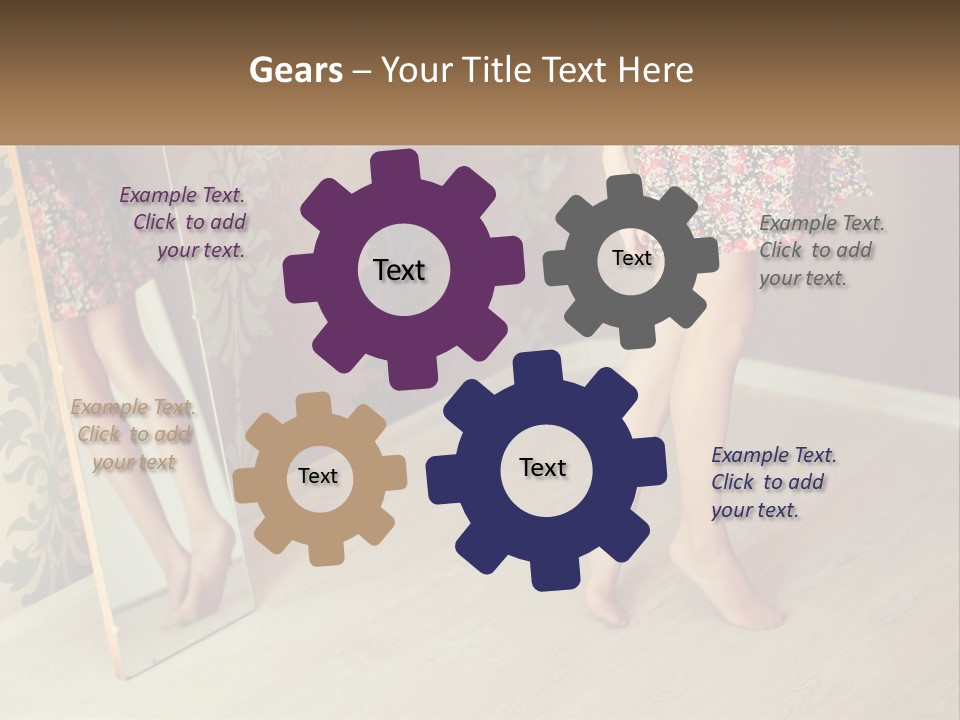 A Woman Standing In Front Of A Mirror PowerPoint Template