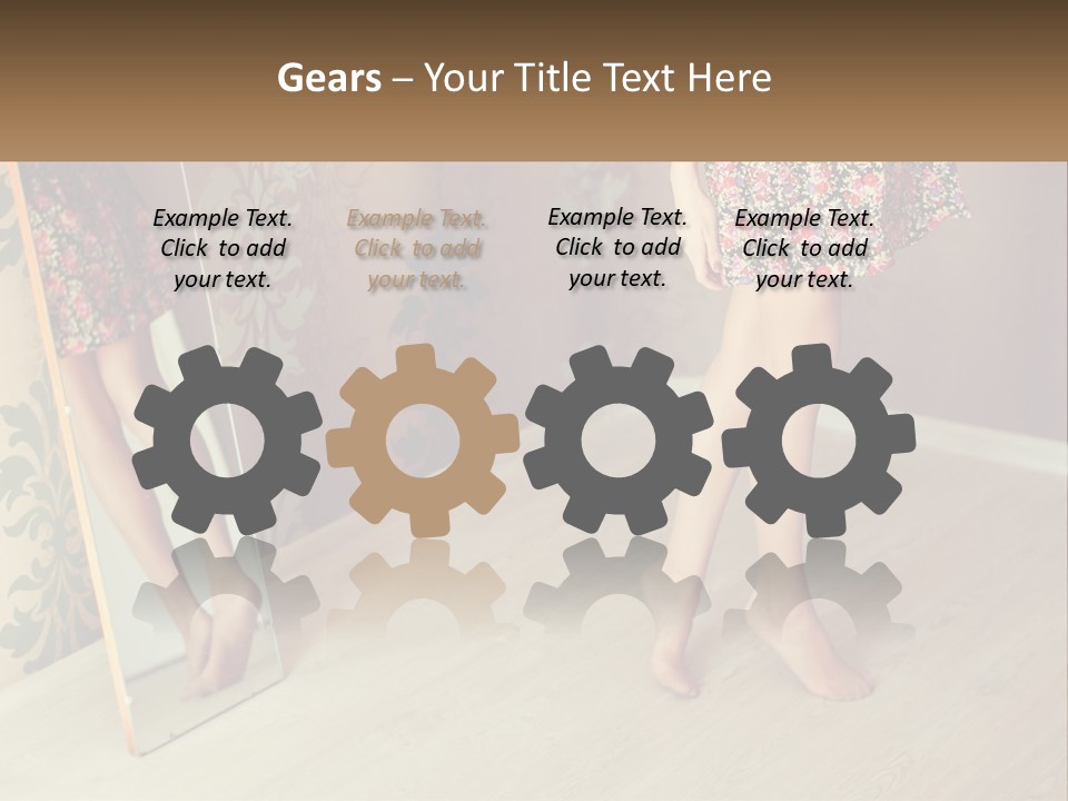 A Woman Standing In Front Of A Mirror PowerPoint Template
