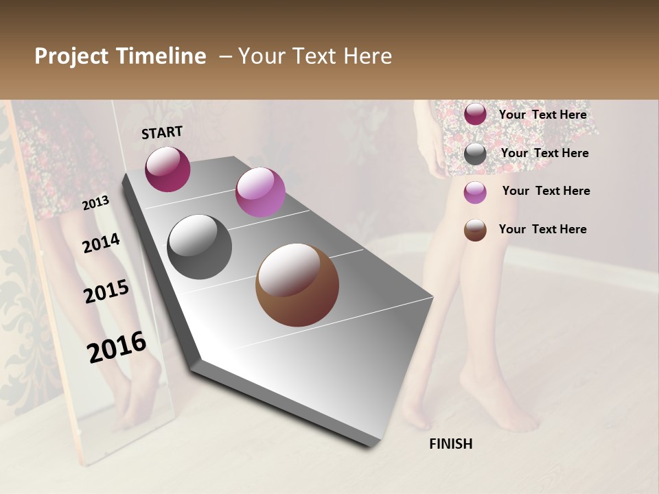A Woman Standing In Front Of A Mirror PowerPoint Template