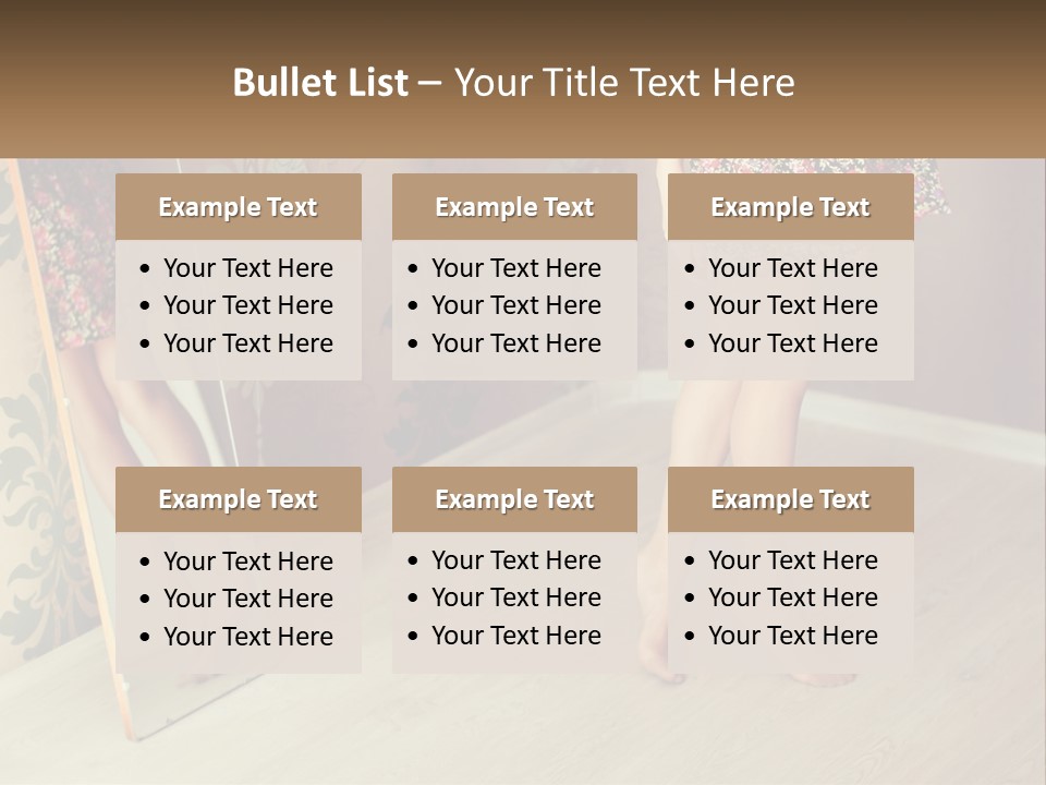 A Woman Standing In Front Of A Mirror PowerPoint Template