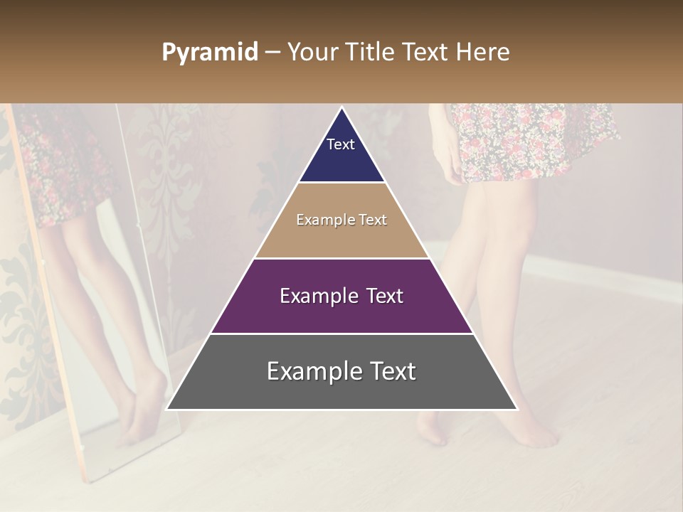 A Woman Standing In Front Of A Mirror PowerPoint Template