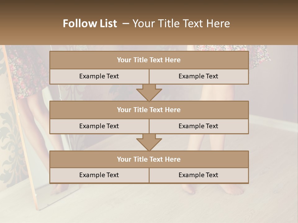A Woman Standing In Front Of A Mirror PowerPoint Template