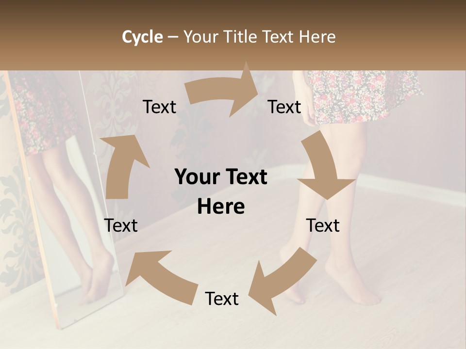 A Woman Standing In Front Of A Mirror PowerPoint Template