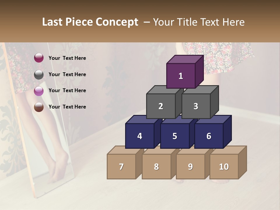 A Woman Standing In Front Of A Mirror PowerPoint Template