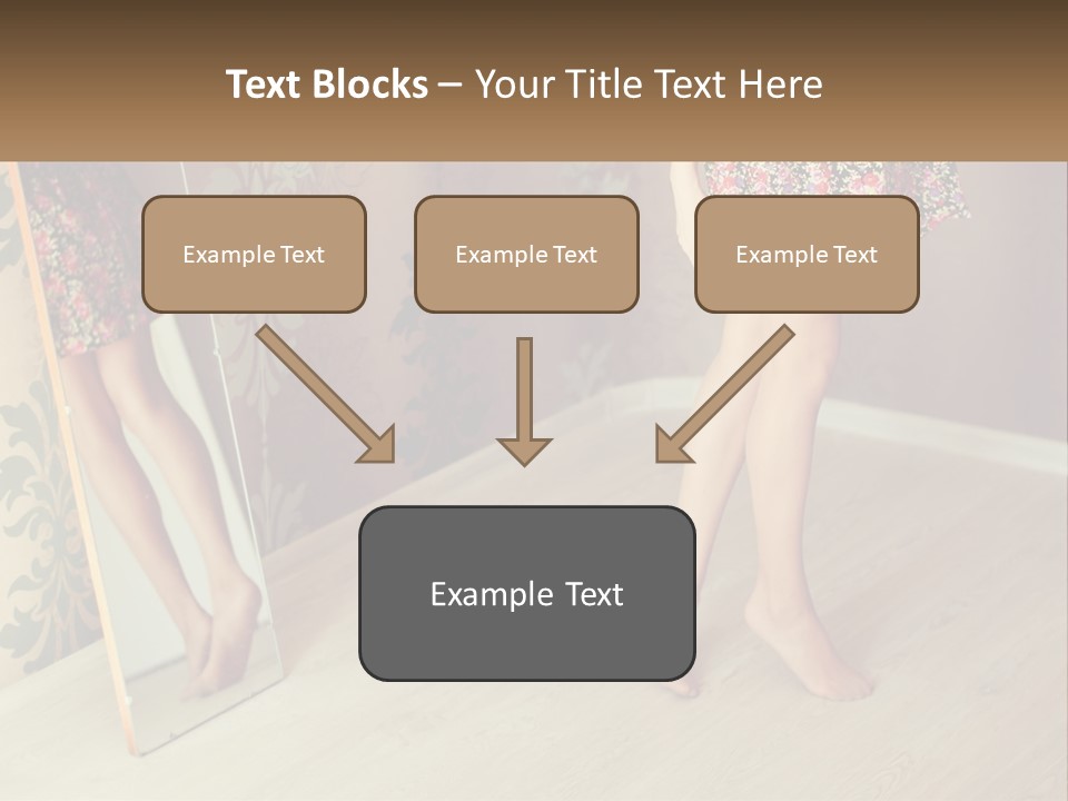 A Woman Standing In Front Of A Mirror PowerPoint Template