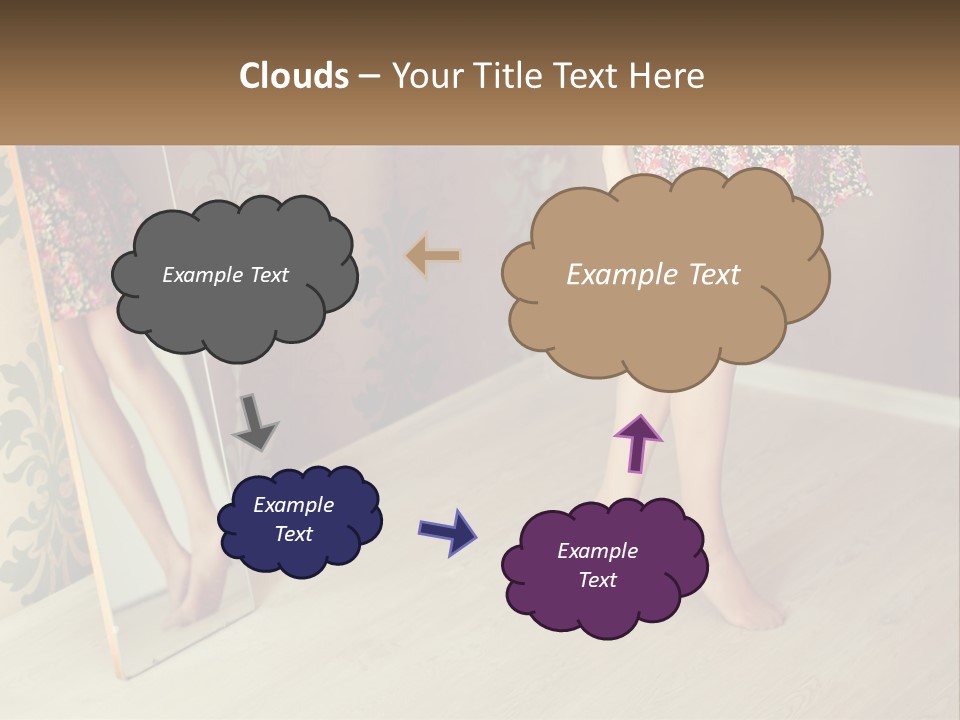 A Woman Standing In Front Of A Mirror PowerPoint Template