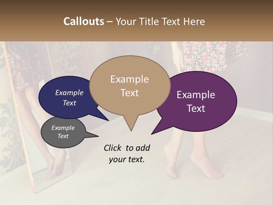 A Woman Standing In Front Of A Mirror PowerPoint Template