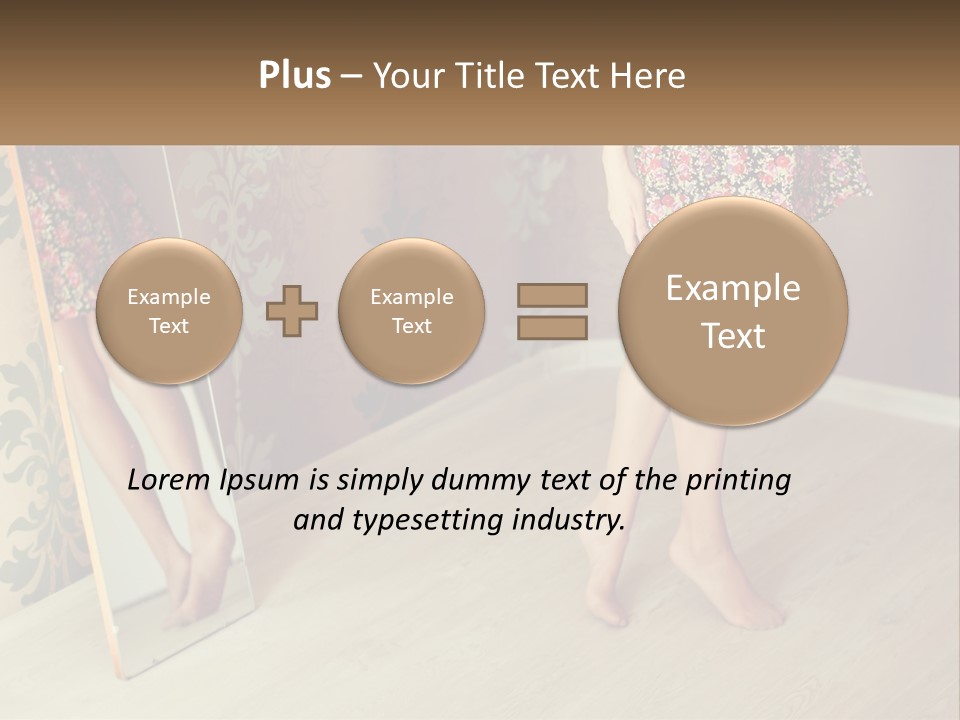 A Woman Standing In Front Of A Mirror PowerPoint Template