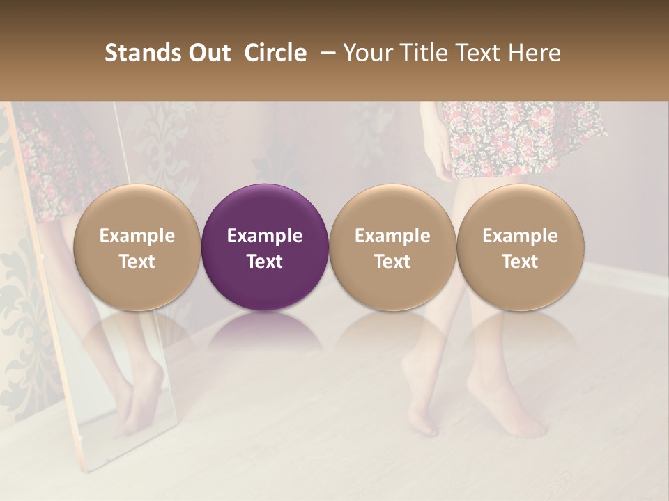 A Woman Standing In Front Of A Mirror PowerPoint Template