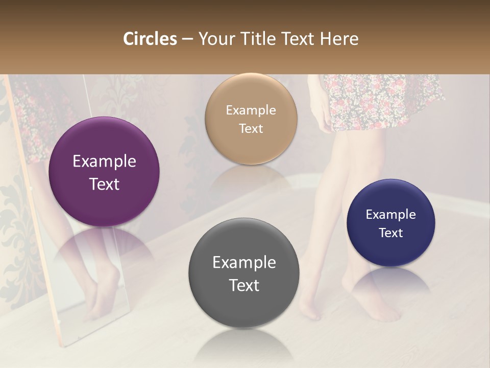 A Woman Standing In Front Of A Mirror PowerPoint Template