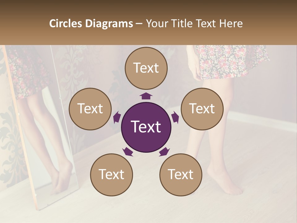 A Woman Standing In Front Of A Mirror PowerPoint Template