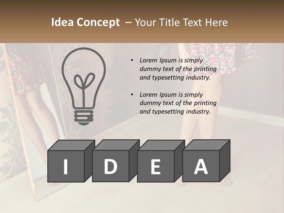 A Woman Standing In Front Of A Mirror PowerPoint Template