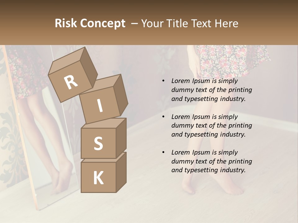 A Woman Standing In Front Of A Mirror PowerPoint Template