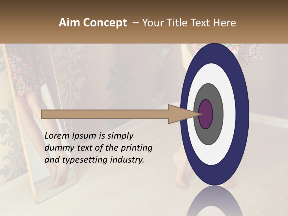 A Woman Standing In Front Of A Mirror PowerPoint Template