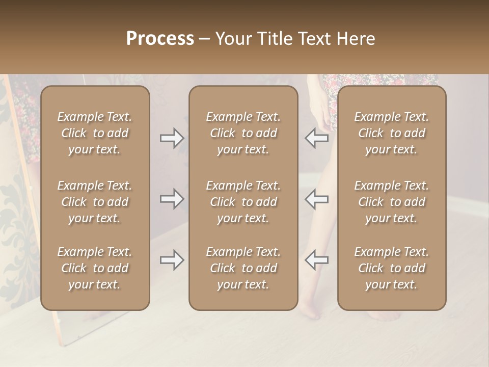 A Woman Standing In Front Of A Mirror PowerPoint Template