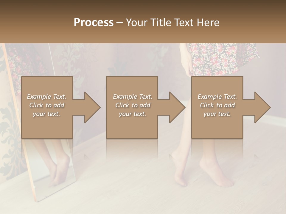 A Woman Standing In Front Of A Mirror PowerPoint Template