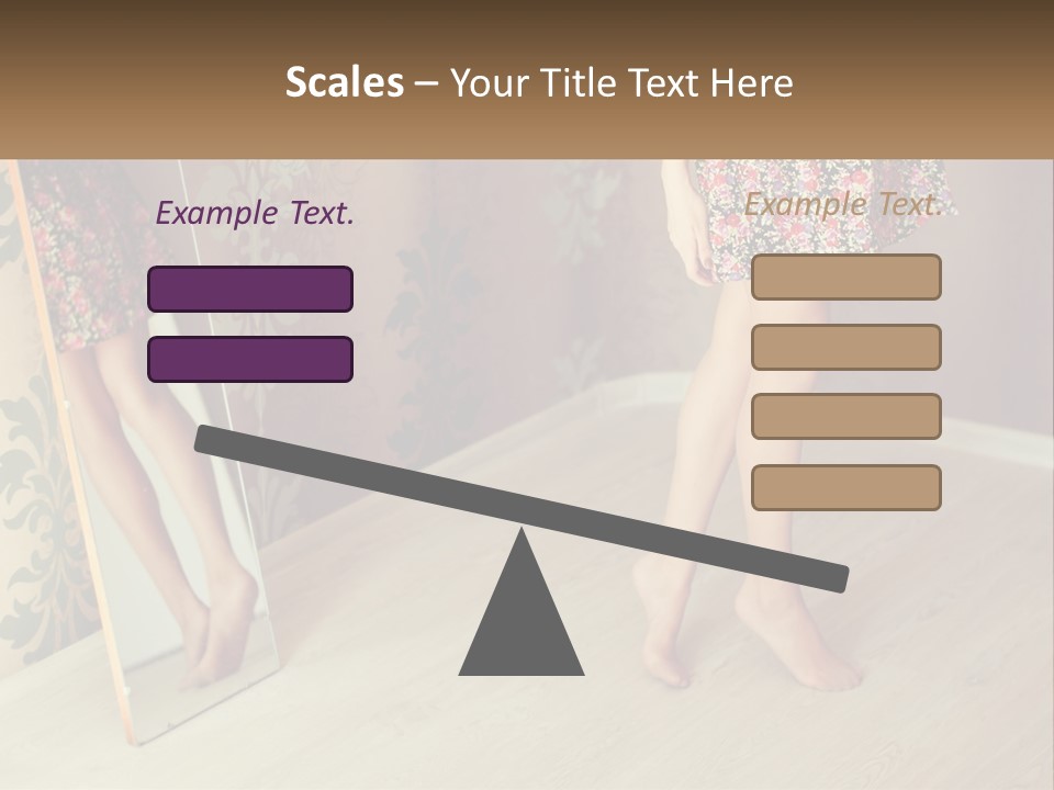 A Woman Standing In Front Of A Mirror PowerPoint Template